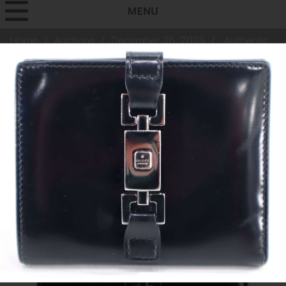 Gucci Black Leather Wallet with Metallic Details